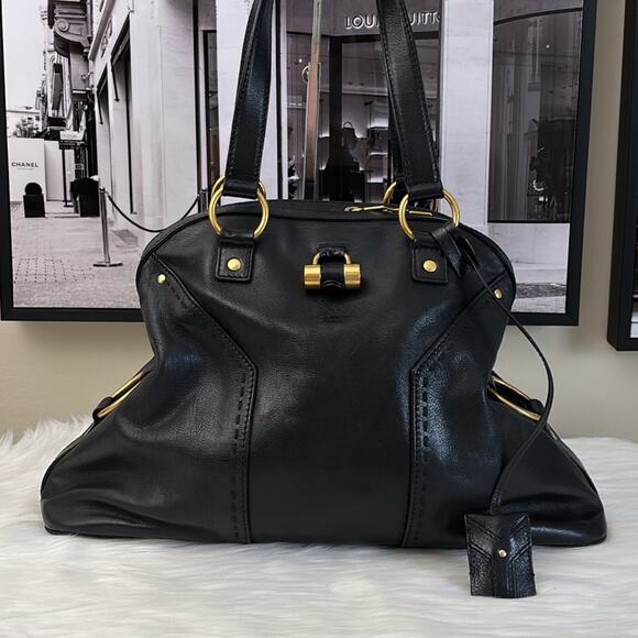 Yves Saint Laurent  Muse Handbag Black Leather - Picture 4 of 16